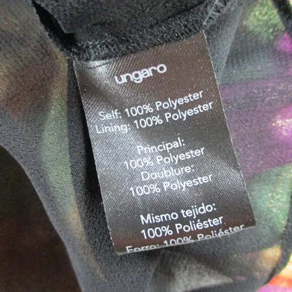 UNGARO Ariel Foiled Garden Blouse Womens XS Apricot Multi Floral Print NWT $595 - Picture 7 of 11